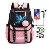 Anime Game Printed Bag Canvas Backpack Large Capacity Bookbag for Boy Girl Kids Gifts Usb Charging Travel Backpack Student School Bag