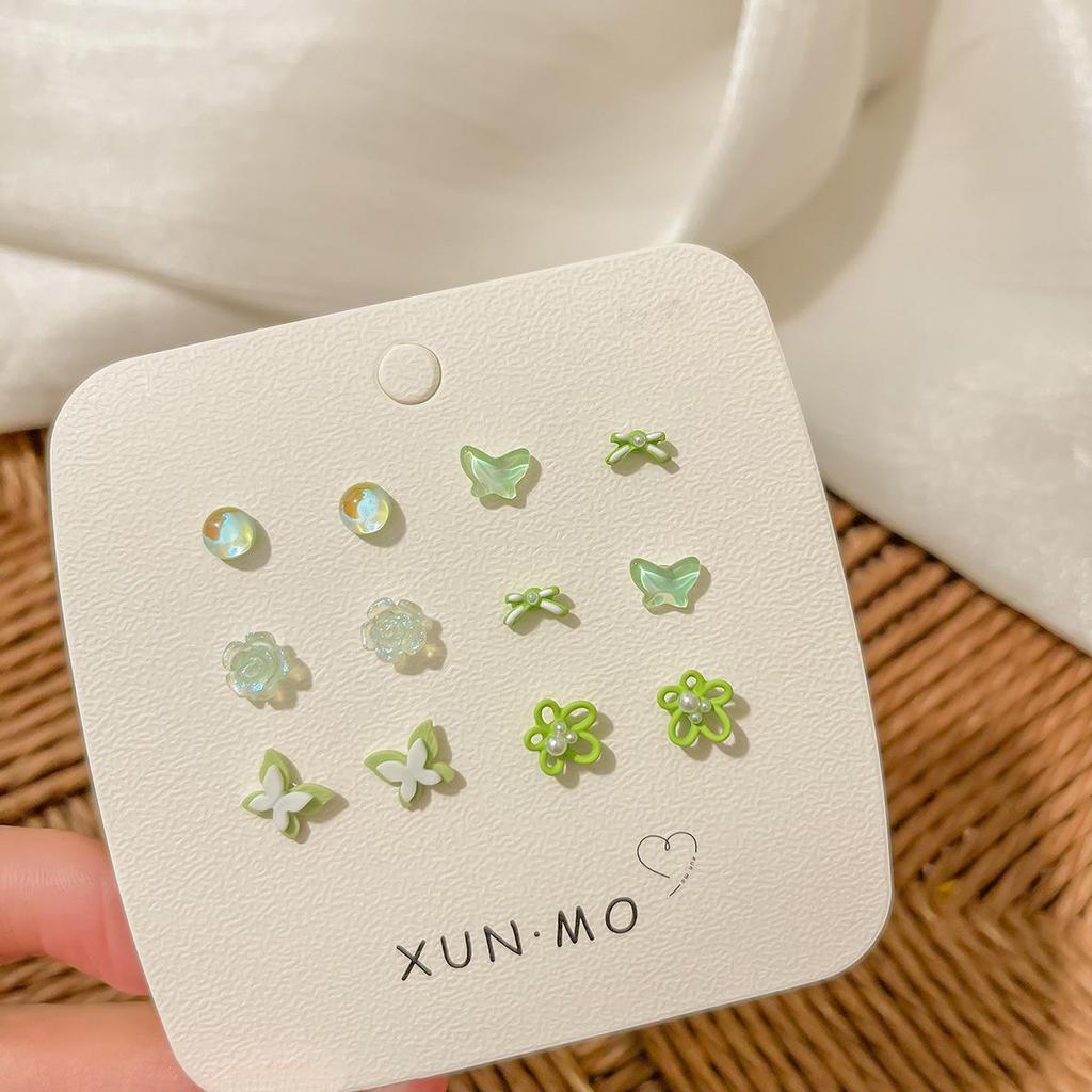 Летний комплект из серебряных сережек-игл: Милые, свежие, универсальные ушные косточки и гвоздики