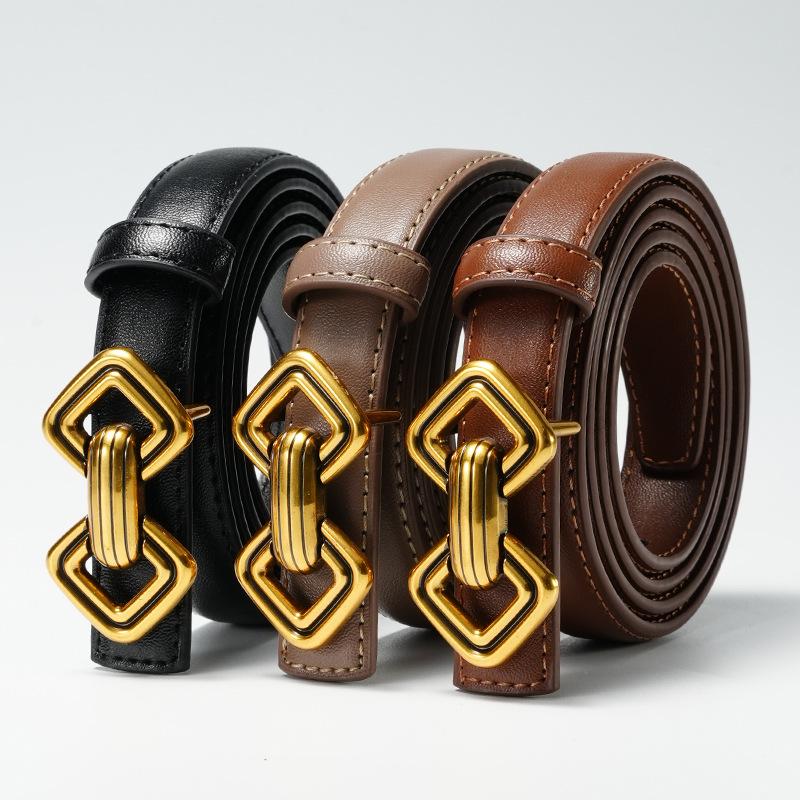 Ремни для женских платьев Стильные и тонкие ремни Универсальные юбки нового стиля Женские ремни с гладкой пряжкой