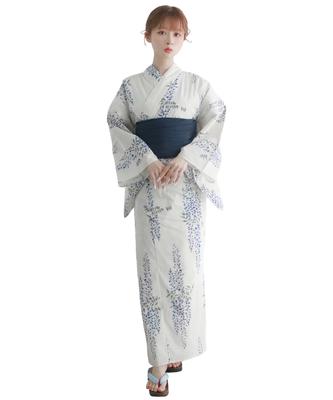 Комплект для смены юката Heiko E Kyoto, один размер [KYOETSU], плетение, неотбеленный, 2 предмета (юката, оби), Женский (2. Шигуре, большинство)