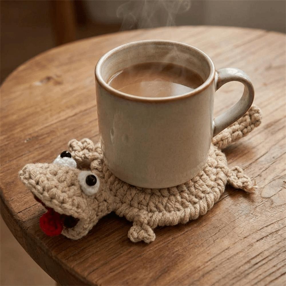 Funny Heat Resistant Pat Cartoon Knitted Cup Mat Cute Drink Insulation Pad Home Decor
