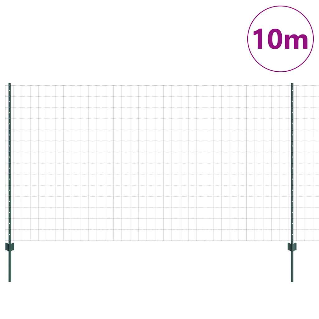 vidaXL Euro-Zaun mit Pfosten 10 x 1,4 m PVC-beschichteter Stahl Grün