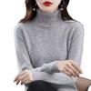 Genuine Women's High-Neck Wool Cashmere Pullover Sweater, Slimming & Loose Fit