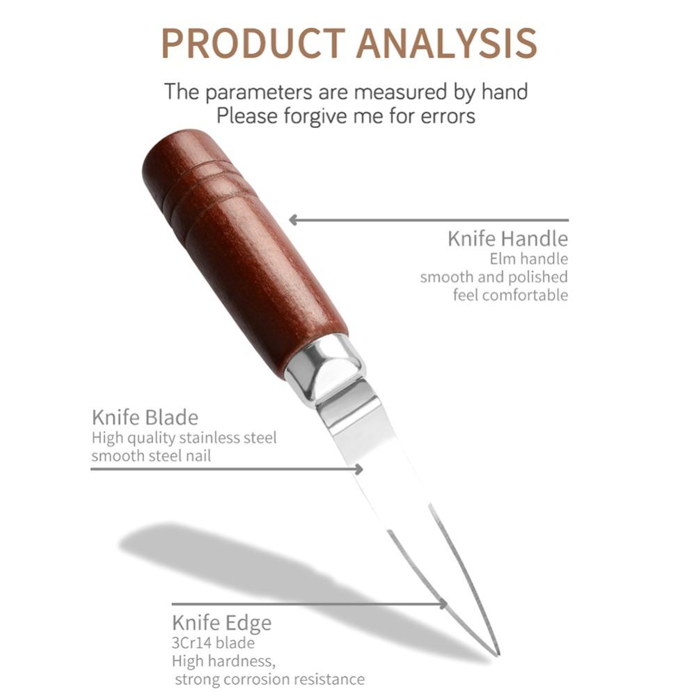 Stainless Steel Coconut Opener Tool Wooden Handle Shell Opener Coconut Scraper Knife Multi-Purpose