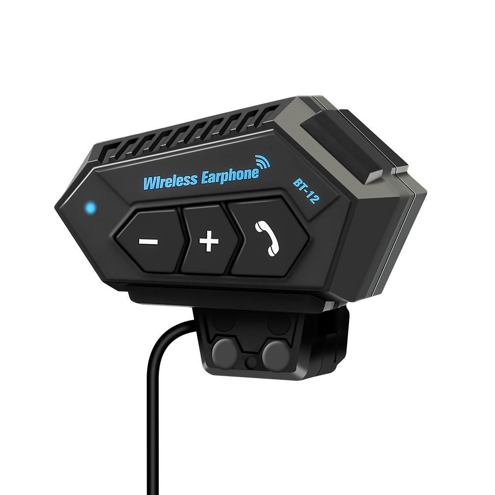 BT12 Motorcycle Helmet Headset Wireless Bluetooth 5.0 Hands-free Call Kit Stereo Waterproof Music Player Speaker for Moto Earphone
