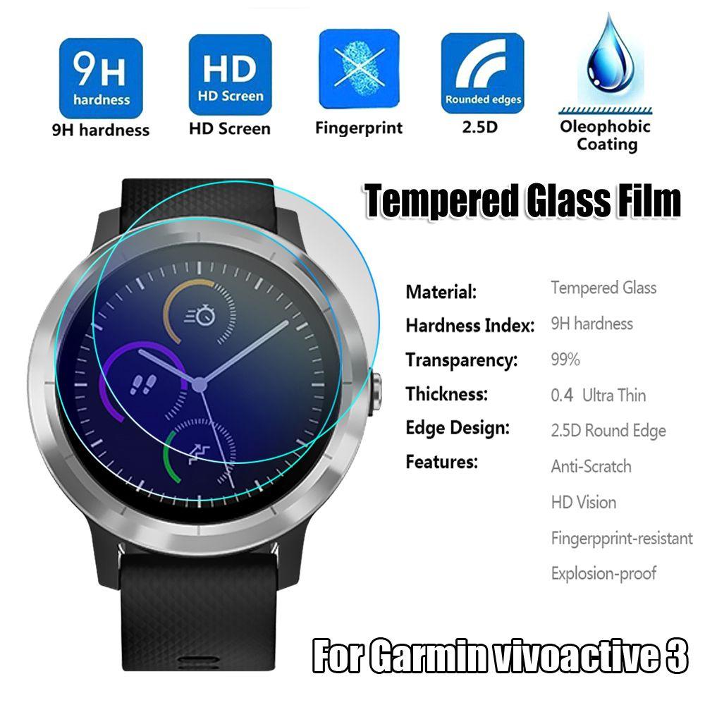 3pcs Clear 2.5D HD for Garmin Vivoactive 3 Protective Films Screen Protectors Tempered Glass