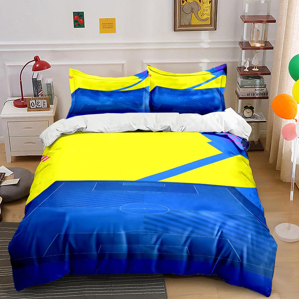 Yellow, blue, geometric design. Bedding sets Duvet cover sets Duvet covers Pillowcases(1 * Duvet Cover 2 * Pillowcases, without duvet insert)