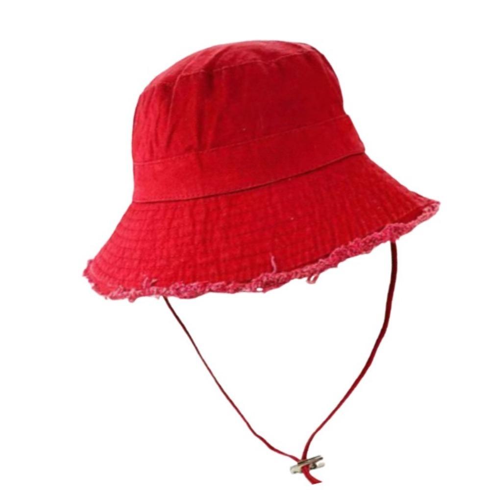 Fashion Hyun-Ah Style Bucket Hat Sun Resistant Fringed Summer Sunshade Hat Adjustable Large-Brimmed Hiking Hat Four Seasons
