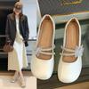 2025 Мягкие туфли-лодочки с круглым носком, обувь Мэри Джейн на плоской подошве, удобная повседневная женская обувь