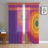 Colorful Henna Mandala Tulle Curtains For Living Room Sheer Curtain Bedroom Veil Organza Decorative Window Treatments
