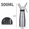 250/500/1000ml Reusable Baking Cream Gun Stainless Steel Cream Foamer Stainless Steel Cream Inlaid Vase Nitrogen Siphon Bottle
