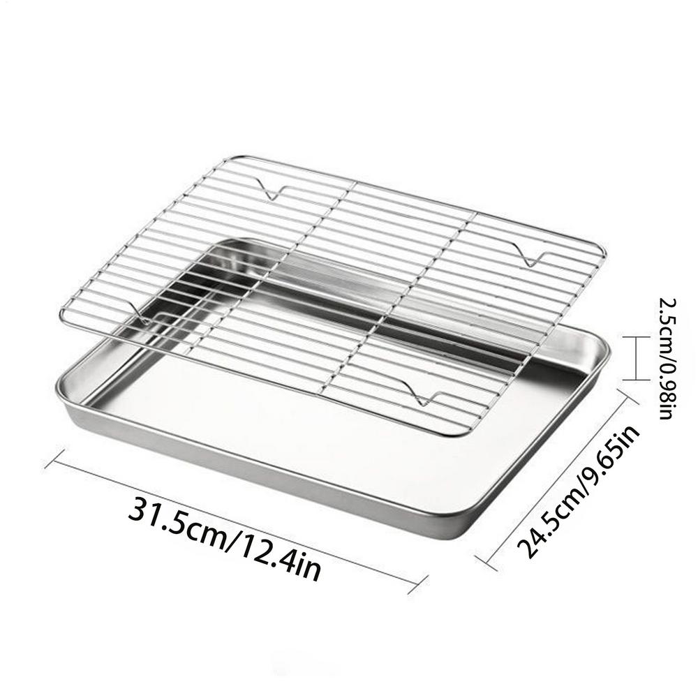 Набор противней с removable cooling rack Non-Stick Square Stainless Steel Baking Pan для кухни, готовки, уличного стола, тележки