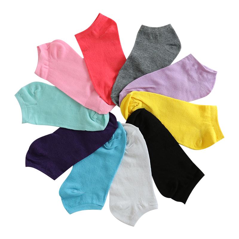 10 Pairs Comfortable Candy Color Cotton Sock Slippers Short Socks Fashion Low Cut Breathable Socks