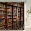 3D-печатные шторы для ванной комнаты в скандинавском ретро-стиле, книжная полка, штора для душа с крючками, домашний декор, водонепроницаемая ткань, экран для душа