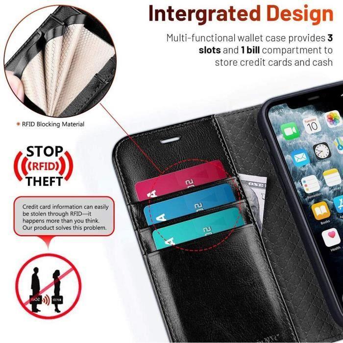 Husă - PROSHOP - iPhone 13 Pro Max - Piele Sintetică - 3 Sloturi Carduri - Cataramă Magnetică