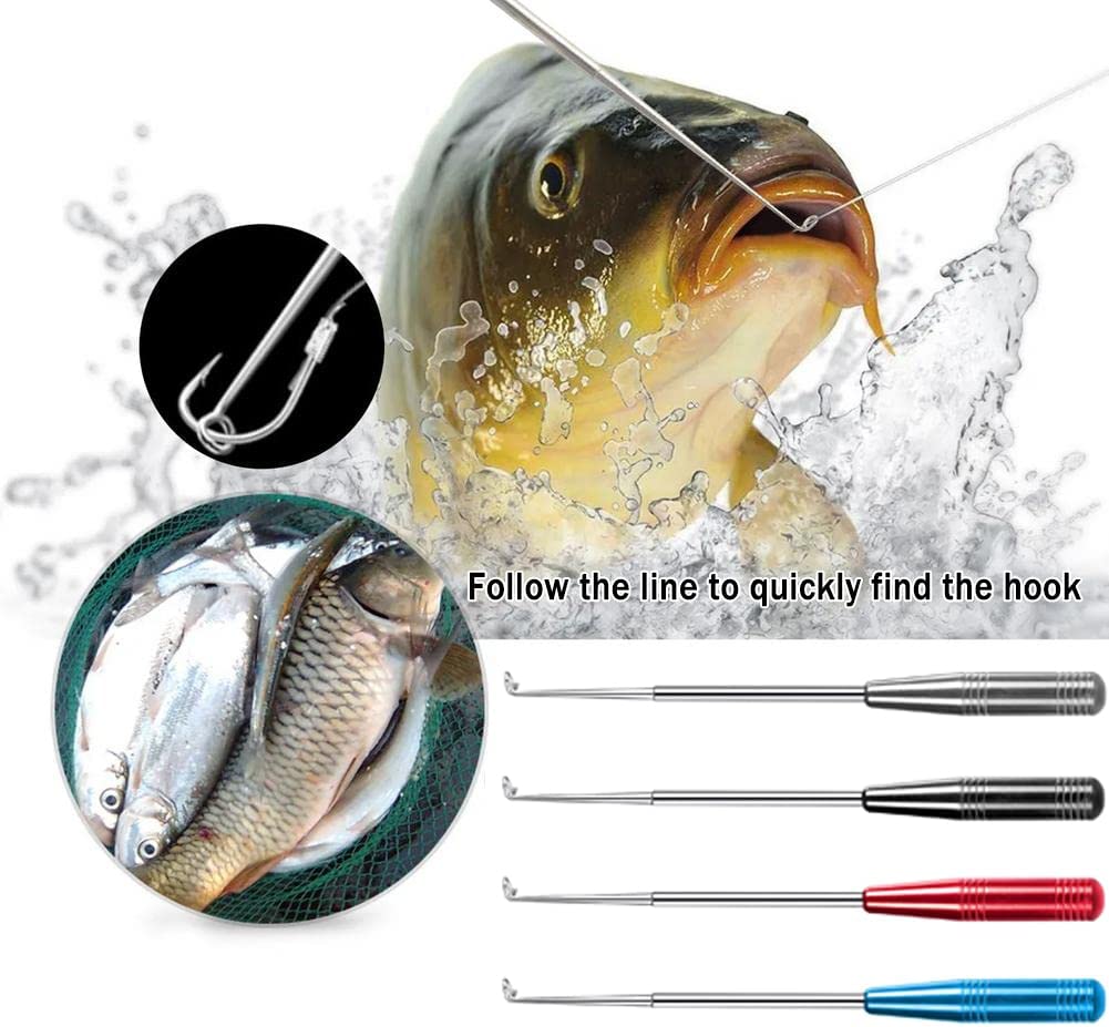 1 Pc Stainless Steel Blind Hook Remover with Deep Throat Design for Portable Fishing Fish Hook Removal and Unhooking