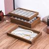 1PC Jewellery Tray Display Velvet Large Capacity Walnut Box Jewellery Storage Multi Style
