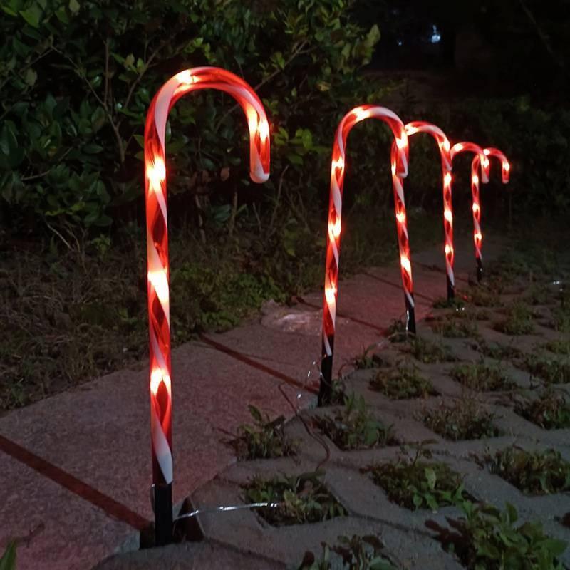Candy Solar Christmas Cane Light String For Courtyard Garden Lawn Decoration