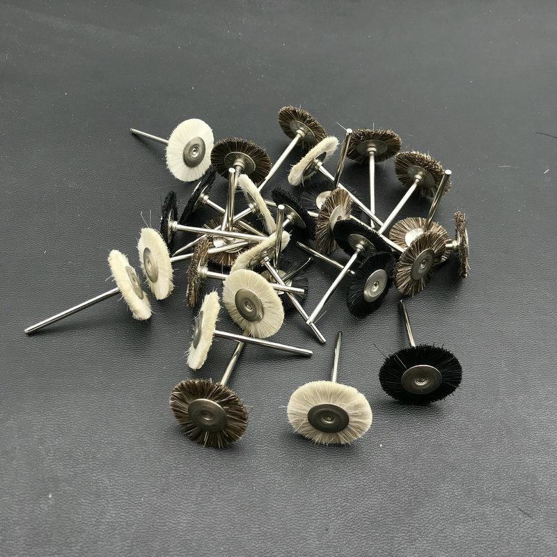 50 шт., зубная лабораторная щетка, полировальные круги, полировальные машины, вращающиеся инструменты, 2,35 мм, мягкая белая козья шерсть/щетина/полировочная щетка для пони