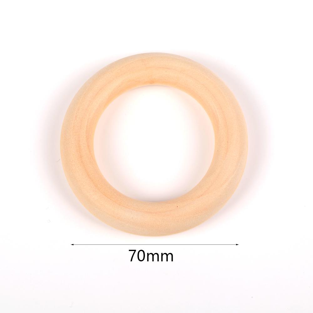 Natural Wooden Teething Round Ring Wood Lead-Free Beads For Jewelry Making DIY Handmade Accessories
