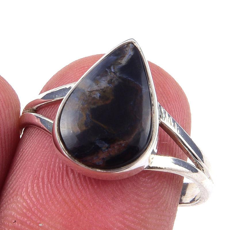 Natural Pietersite Gemstone Handmade 925 Solid Sterling Silver Ring Size 8 V1p25