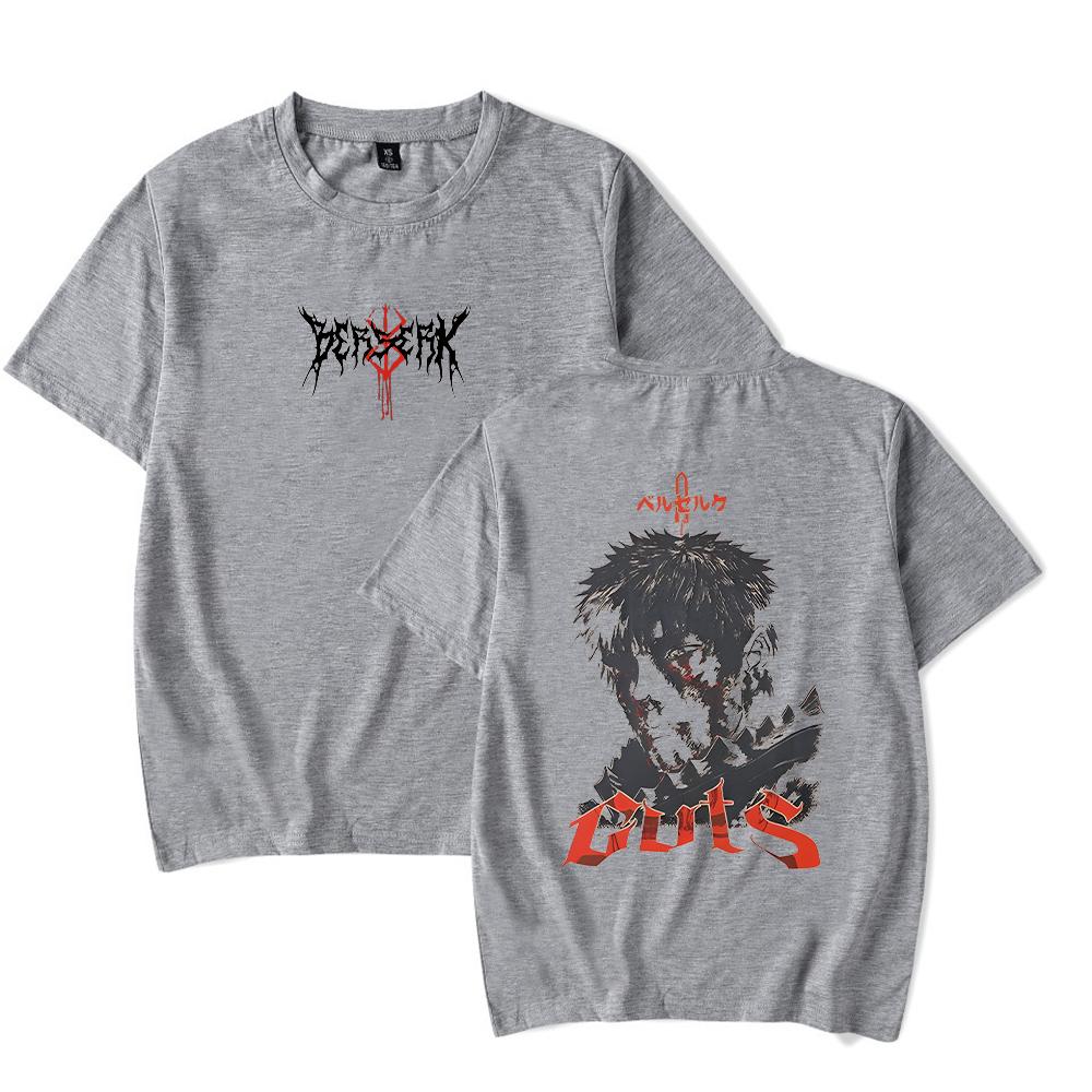 Футболка аниме Berserk Guts Acid в стиле ретро с винтажным принтом, мужская повседневная футболка с коротким рукавом из хлопка Harajuku, унисекс