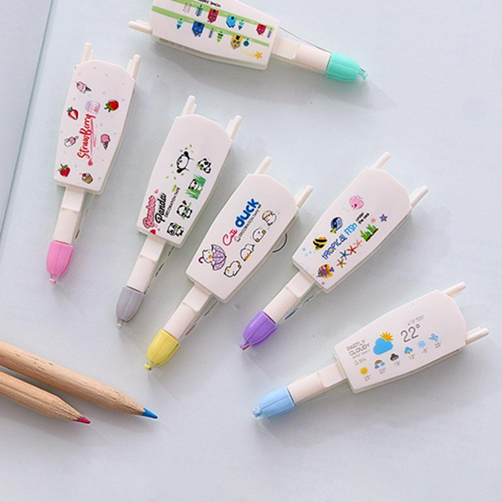 Каваии Корректирующая лента Кружево Блокнот Дневник Украшение Ручка Мультяшная Цветочная Наклейка Лента Ручка Смешные Детские Канцелярские товары для Детей