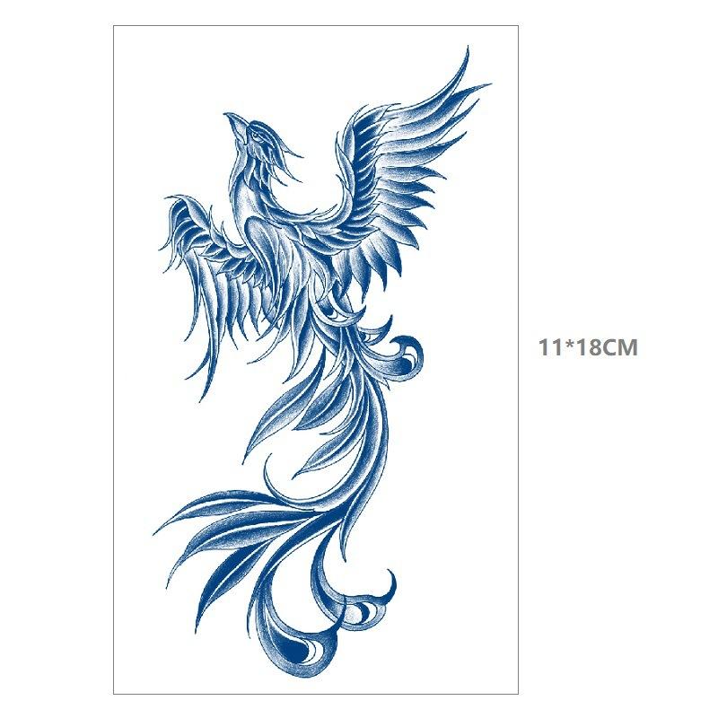 Herbal Juice Waterproof Butterfly Thorn Plain Flower Chest Semi Permanent Gradual Change Water Transfer Tattoo Sticker