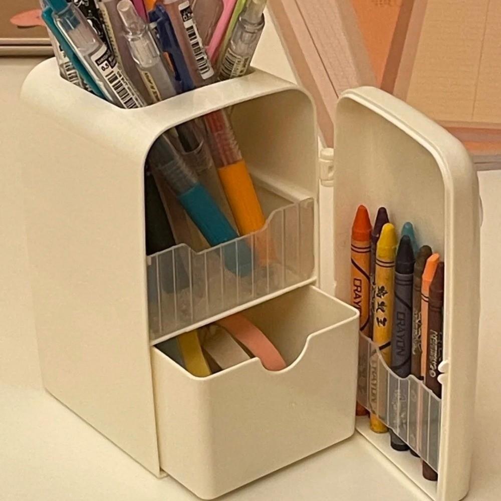 Refrigerator Shaped Pen Holder Portable Pen Container High Quality Desktop Storage Rack
