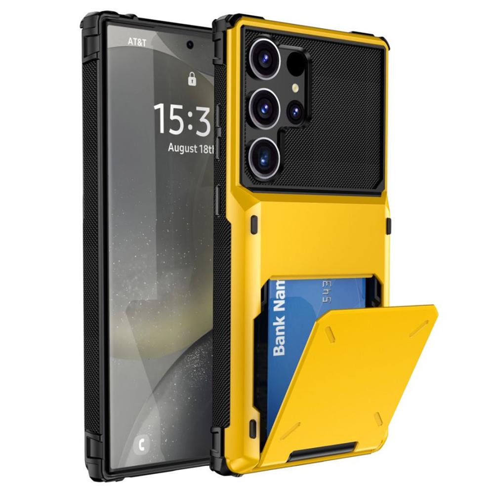 Для Samsung Galaxy S25 Ultra чехол PC+TPU двухслойная задняя крышка телефона с держателем для карт