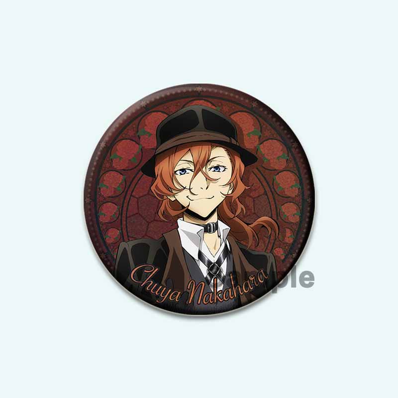 32/44/58mm Anime Bungo Stray Dogs Pins Dazai Osamu Cartoon Badge Armed Detective Agency Handmade Brooches Breastpin for Backpack Clothes