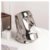 Silver Plated Ceramic Tissue Box Living Room Decoration Dog Fighting Household Pumping Desktop Napkin