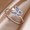 Luxury Crystal Butterfly Adjustable Bangles&bracelets for Women Fashion Brand Jewelry Zirconia Insect Bracelets
