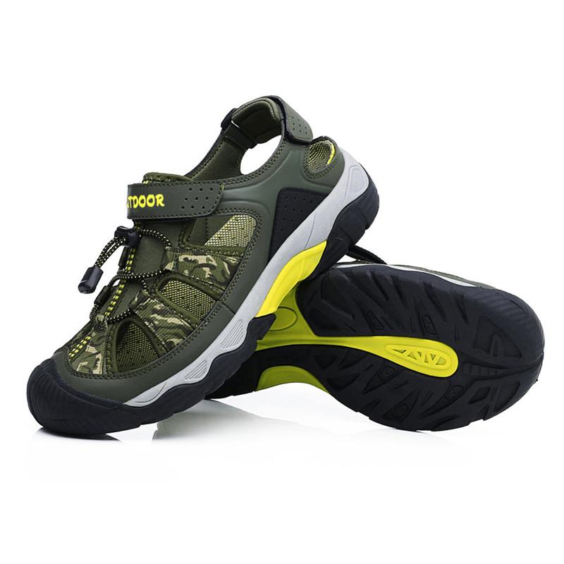 Летние мужские пляжные сандалии, большие размеры, очень широкие мужские сандалии, уличная прогулочная пляжная обувь, дышащая повседневная мужская обувь