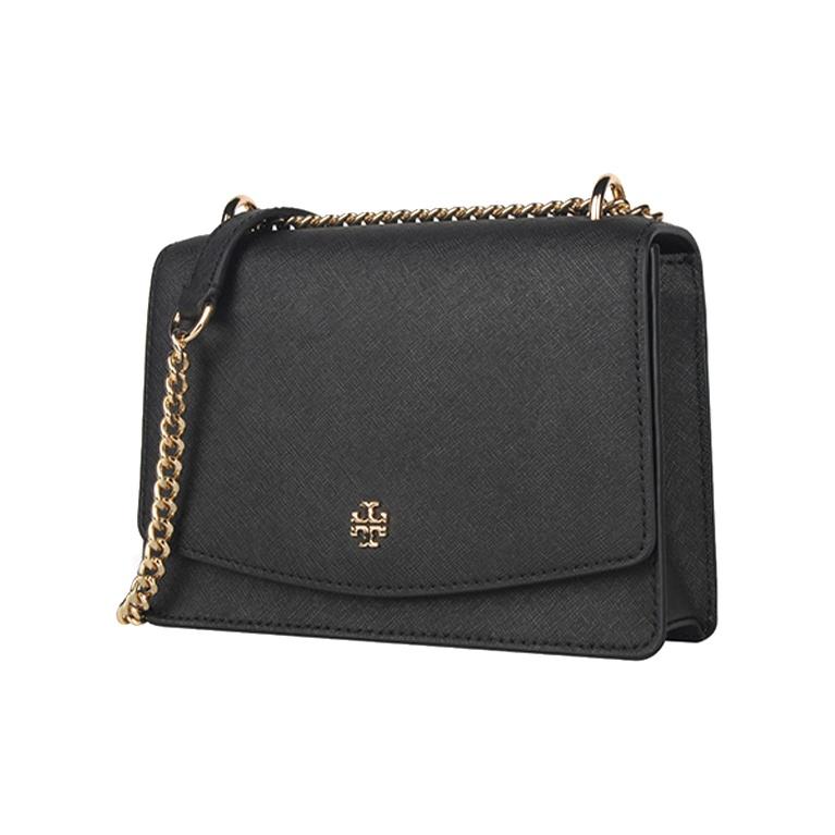 Tory Burch Минималистичная кожаная сумка через плечо с клапаном Женские сумки Черный 63982-001