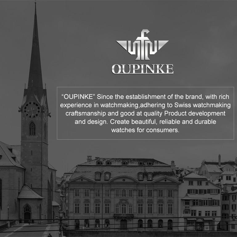 OUPINKE Новые часы, автоматические механические часы из нержавеющей стали, деловые полые водонепроницаемые часы высокого класса