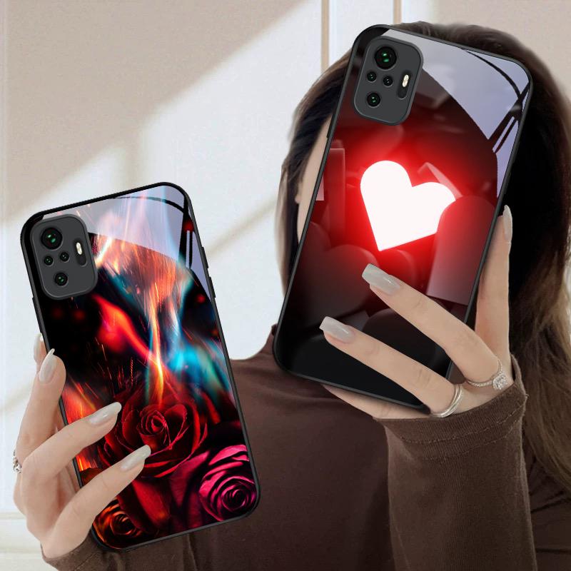 Яркая Пламенная Роза Для Redmi Note 8 9 9S 12S 10 Pro 11 12 13 Pro+ 14 Pro K60 Ultra 13C 14C A3 12 13 Черный Стеклянный Чехол для Телефона