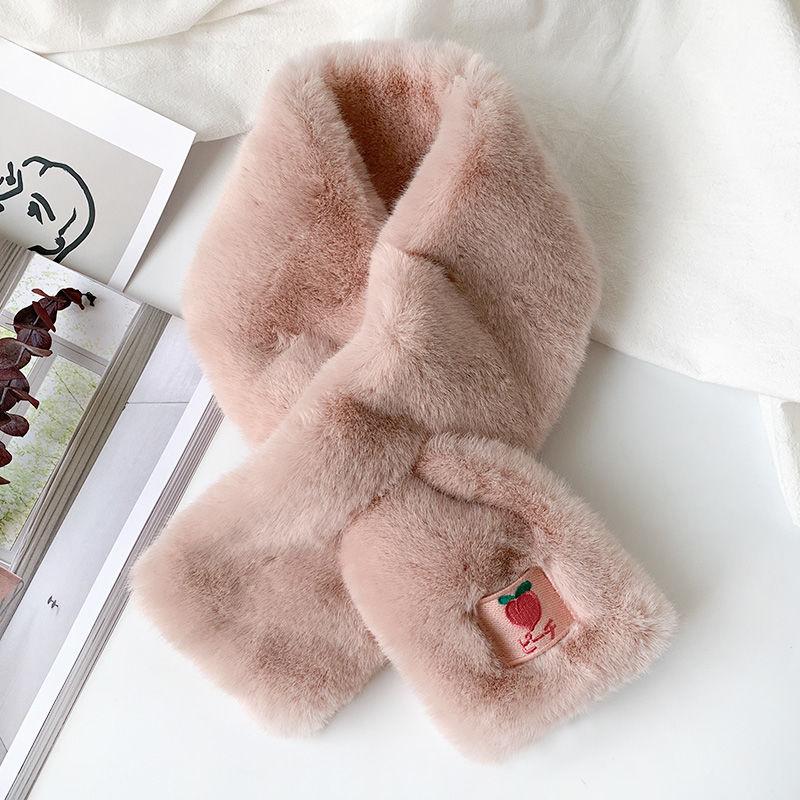 Маленький плюшевый шарф женский осенне-зимний, двусторонний плюшевый воротник в японском стиле ретро в диком стиле