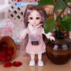 17CM Mini Movable 13Jointed Doll Girls Toy 3D Big Eyes BJD Princess Full Outfits  Dresses  Collection Childrens Doll Gift