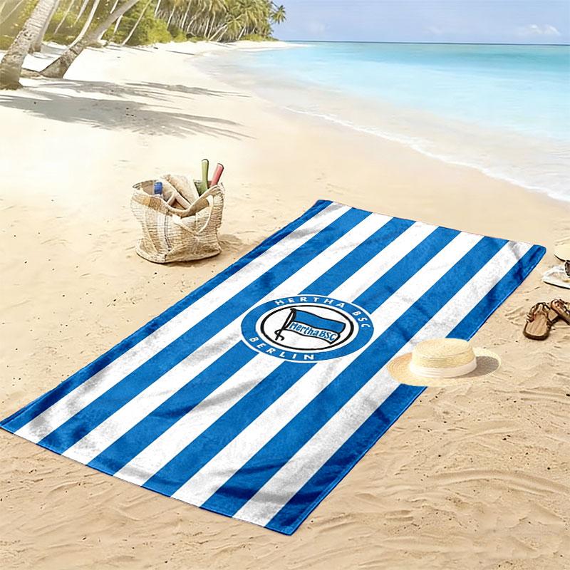 Пляжное полотенце Hertha BSC, Большое, Мягкое, Быстросохнущее, для Пляжа, Кемпинга, Плавания