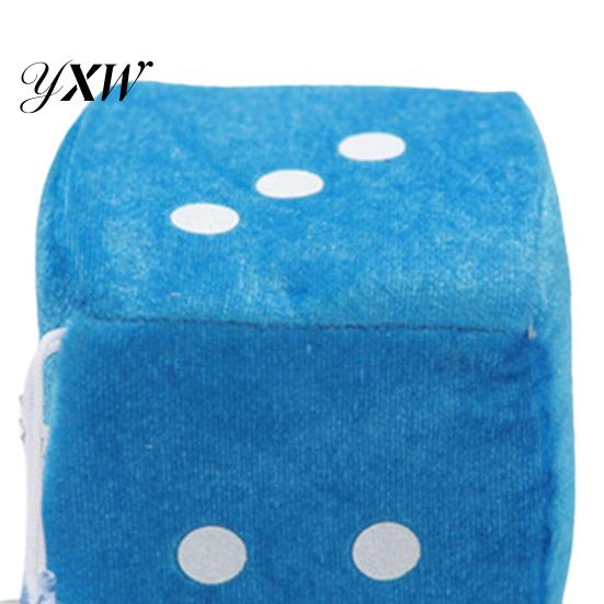 Printing Dots Dice Pendant Fuzzy Three Dimensional with Suction Cup Cartoon Hanging Decoration Various Sizes Plush Dot Toy for Home