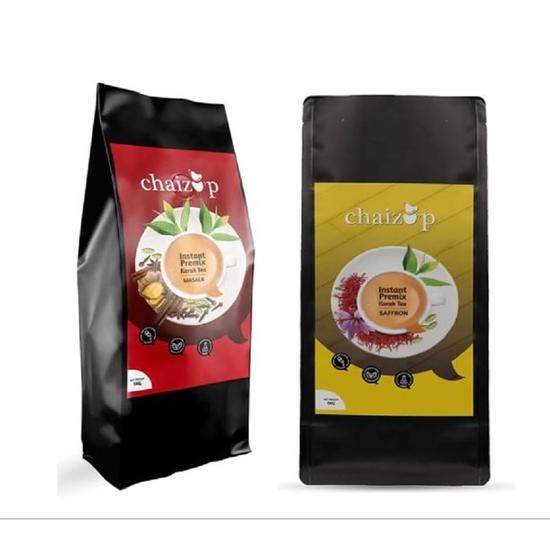 Chaizup Premium 1 Min Instant Assorted Tea Pack - 1kg Poly (Pack of 2) | Saffron & Masala Flavours | Approx. 144 Servings | 2kg