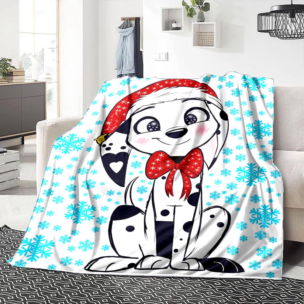 Christmas Dalmatian Pup Blanket Soft Throw Blanket For Home Bedroom Bed Sofa Travel Office Solid Christmas Blanket