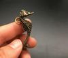 Rare Chinese Old Bronze Handmade Small Hippocampus Statue Figure Pet Decoration