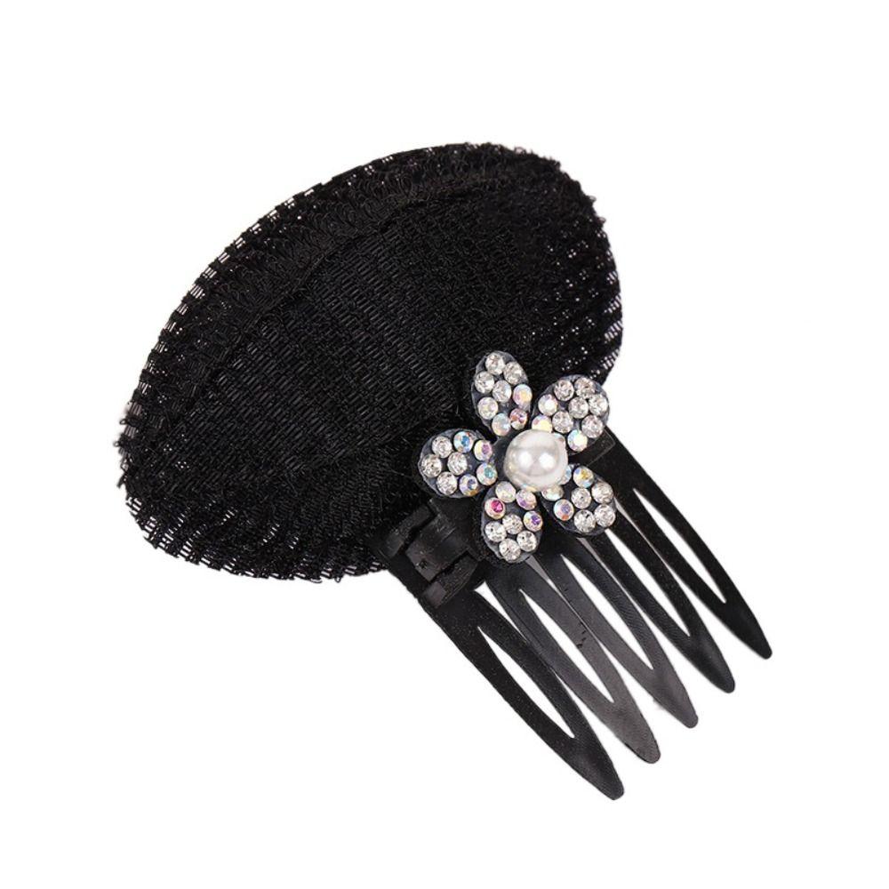 Flower Hair Base Pearl Bun Bump It Up Volume Hair Base Shiny Invisible Volume Hair Clip  Daily