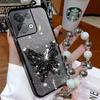 3D Держатель для телефона в виде бабочки Браслет из бусин Чехол с блестящим покрытием для OPPO Reno 8 7 Pro Plus 4G 5G Задняя крышка