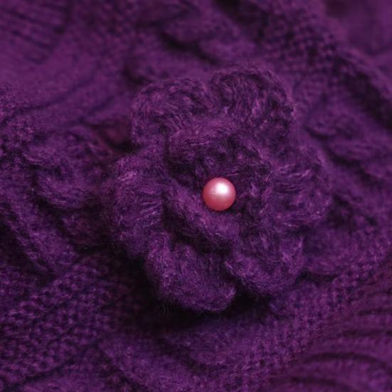 Женская утепленная вязаная шапка с цветком, крючком, шляпа-ведро для пожилых женщин, зимняя теплая шляпа рыбака для активного отдыха