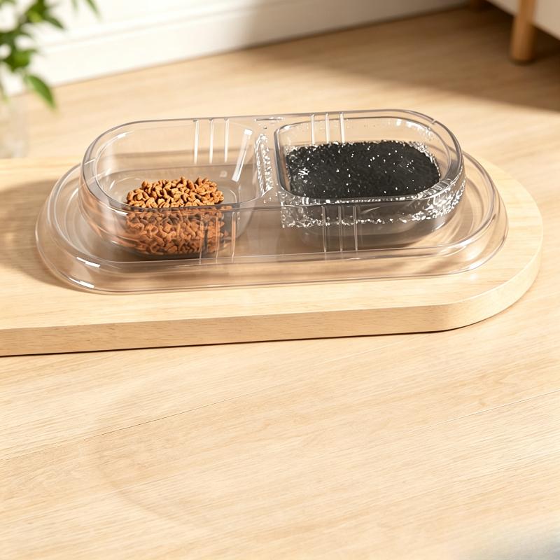 20Pcs Disposable Ant-proof Cat Double Compartment Feeding Bowl No-wash Travel Food Water Bowl for Stray CatsPet Feeder Tray