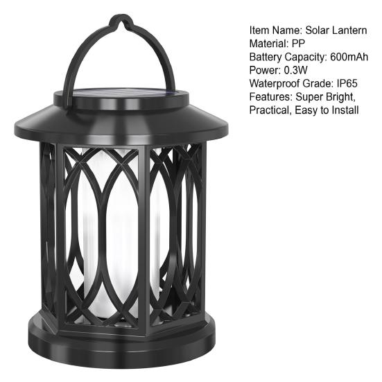 1/2 шт., уличный солнечный фонарь, подвесной садовый светильник, теплое свечение, IP65, водостойкий, декоративный, для двора, крыльца, на солнечной энергии, кемпинговый фонарь