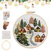 Материал для рукоделия Набор для ручной вышивки Пейзаж со снегом Зимние деревни Рождественские елки Рождественская тематика Украшения Набор для вышивки